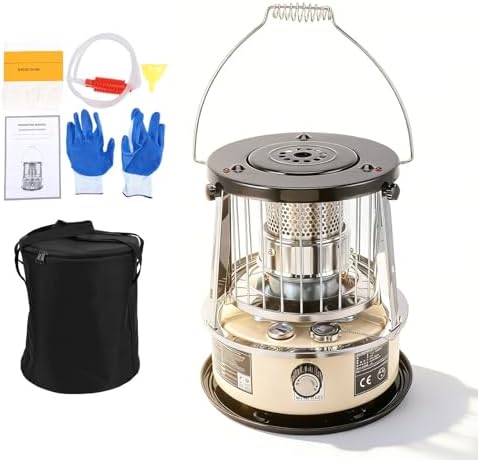 2.6KW Adjustable Height Kerosene Heater, Non-Electric Portable Radiant Heater with 25H Burn Time for Garage Camping