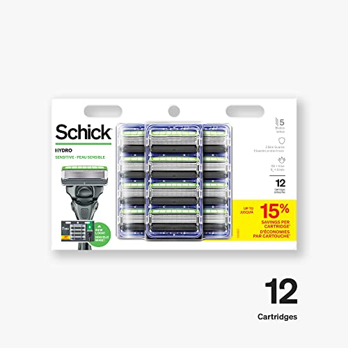 Schick Hydro 5 Sense Sensitive Skin Razor Refills for Men, 8 Count (Pack of 1)