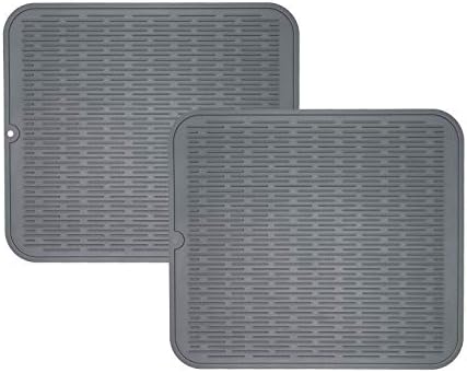 ZLR Silicone Dish Drying Mat for Kitchen Counter, Eco-Friendly Fast Dry Dish Mat, Easy Clean Multi Usage Drying Matt, Heat Resistant Trivet