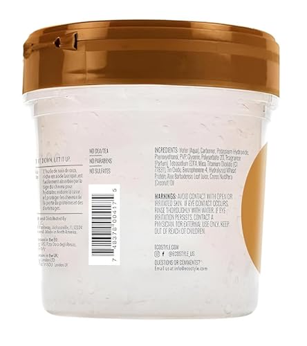 Eco Style Coconut Oil Styling Gel - Adds Luster and Moisturizes Hair - Weightless Styling and Superior Hold - Prevents Breakage and Split Ends - Promotes Scalp Health - Ideal for all Hair - 8 oz