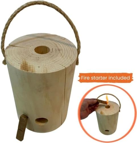 The Original OneLogFire (6) Pack | Swedish Fire Log | Swedish Torch | One Log Campfire | for Outdoor Firepit | Campfire | Bonfires | Fireplace