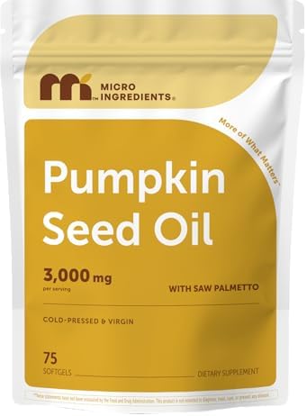 Micro Ingredients Pumpkin Seed Oil with Saw Palmetto, 300 Softgels | Cold Pressed, Pure Virgin Oil with Essential Fatty Acids & Phytosterols. For Men & Women. Non-GMO, Gluten Free.