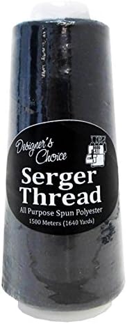 Set of 12 Black & White Serger Thread Spools for Quilting Embroidery Overlock | 100% Polyester | 1640 Yards Each | 6 Black & 6 White | For Quilting