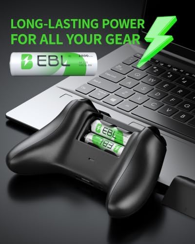 EBL AA Rechargeable Batteries 2800mAh Ready2Charge Quality AA Batteries - 16 Counts