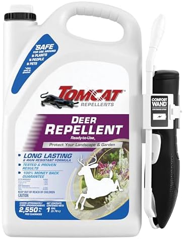 Tomcat Repellents Deer Repellent, 1 gal. | Also Repels Rabbits, Ready-to-Use, Protects Landscapes and Gardens, Contains Essential Oils