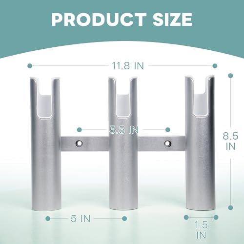 Aluminium Fishing Rod Holders for Boat, Wall-Mounted Fishing Pole Roof Rod Rack,Surf Fishing Rod Holder for Truck, Boats & Yacht