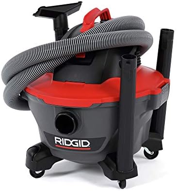 RIDGID 62698 RT0600 NXT 6-Gal. Wet Dry Shop Vacuum with Casters, 4.25 Peak HP Motor, and Pro Locking Hose, Dark Gray and Red