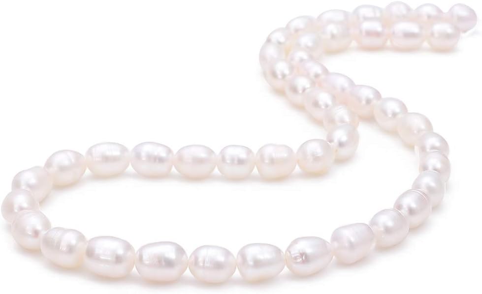 BEADIA Natural Pearl Beads Side Hole 7-8mm Purple Freshwater Cultured Loose Gemstone Beads for DIY Jewelry Making 13.8''/Strand