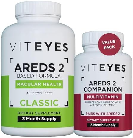 Viteyes AREDS 2 Capsules and Multivitamin AREDS 2 Companion, Single Daily Dose Eye Vitamins, 3 Month Supply