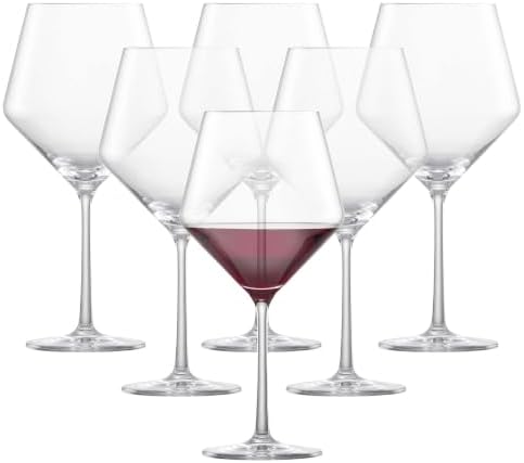 ZWIESEL GLAS Pure Burgundy Red Wine Glass (Set of 6), Graceful Burgundy Glasses for Red Wine, Dishwasher-Safe Tritan Crystal Glasses