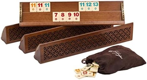 Begonia Engraved Rummy Board Game Set - Handmade Straight Rummicube Game Set (New) | Gift for Father - Turkish Okey