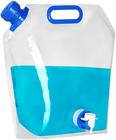 Collapsible Water Container, BPA Free Food Grade Clear Plastic Water Jug with Spout for Sport Camping Riding Hiking, Foldable Emergency Water Bottle