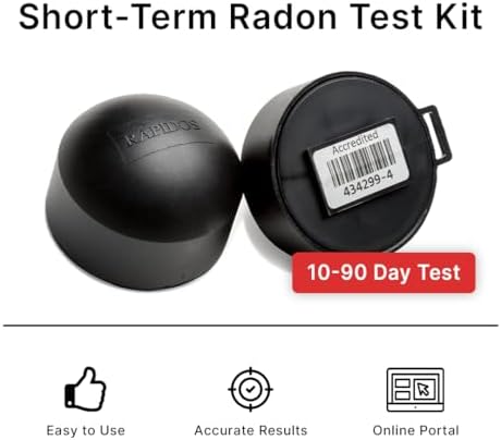Rapidos Short-Term Radon Test Kit (10-90 Days) - Extremely Accurate Radon Detector for Home - EPA Approved Radon Home Test - Shipping and Lab