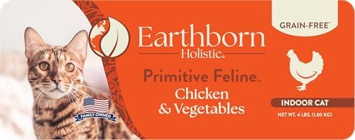 Earthborn Holistic Primitive Feline Grain-Free Dry Cat Food 4 Pound (Pack of 1)
