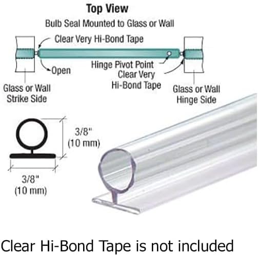 CRL Large Translucent Vinyl Bulb Seal - 95 in long by C.R. Laurence