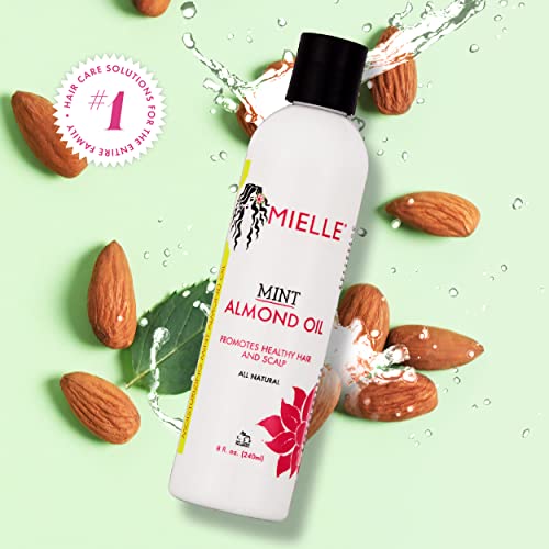 Mielle Organics Mint Almond Oil - Lightweight Dry Scalp Oil to Lock in Moisture and Help Encourage Longer