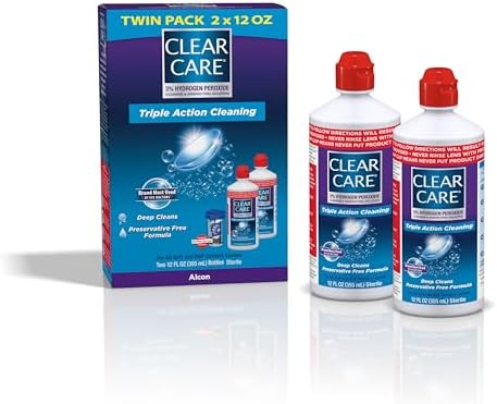 CLEAR CARE Cleaning & Disinfecting Contact Lens Solution, 12 Fl Oz, 2 Pack