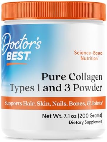 Doctor's Best Pure Collagen Types 1 & 3, Promotes Healthy Skin Hair & Nails – Bone & Joint Support, 7.1 Ounce (Pack of 1)