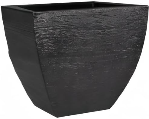 Tusco Products MSQ16BK Modern Square Garden Planter, 16-Inch, Black