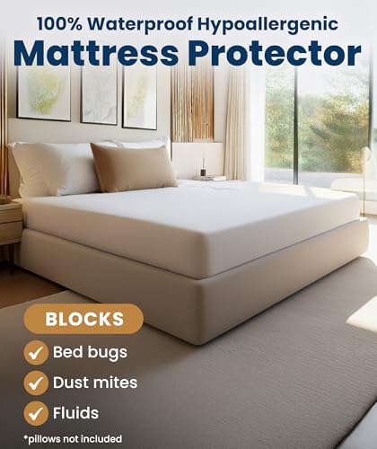 Everlasting Comfort Premium Queen Size Mattress Protector - Waterproof & Hypoallergenic, Noiseless Design, Washable Cover, 18" Deep Pocket, Bed Bug & Dust Mite Proof Cover for Sleep Hygiene