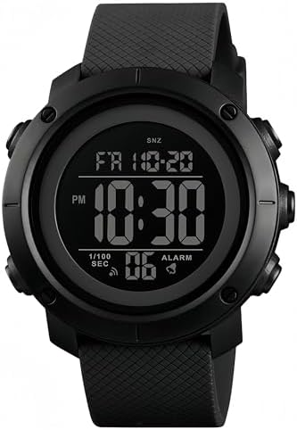 SNE Digital Watch Sports Waterproof Military Back Light Small Watch for Men Black 1426
