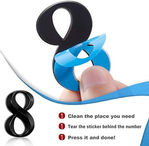 Jetec 10 Pieces 3D Mailbox Numbers 0-9 Self Adhesive 2 Inch Address Numbers Stickers Door House Style Street Mailbox Sign for Apartment Home and