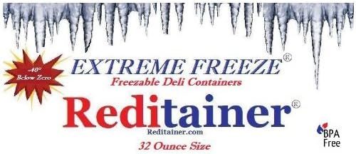 Extreme Freeze Deli Food Containers with Lids, 32-Ounce, 24-Pack