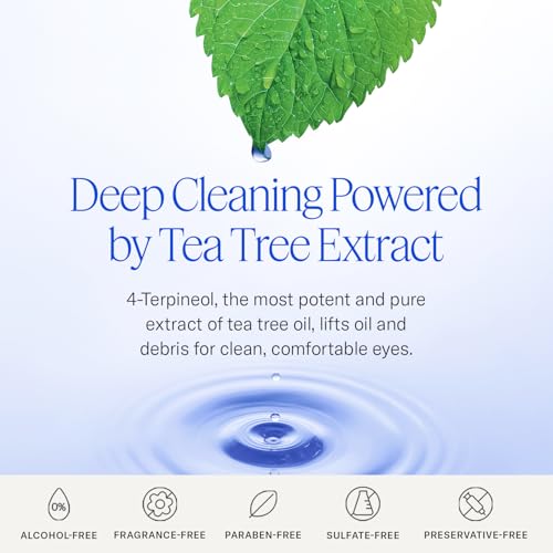 Foaming Eyelid Cleanser with 4-Terpineol from Tea Tree Oil, 1.5 oz | Foaming Cleanser to Clear Dirt & Debris that Allow Demodex Mites to Thrive