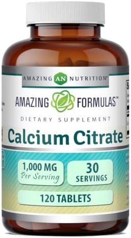Amazing Formulas Calcium Citrate 1000 Mg | Tablets Supplement | Non-GMO | Gluten-Free | Made in USA (1 Pack | 240 Count)