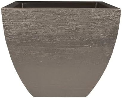 Tusco Products MSQ16BK Modern Square Garden Planter, 16-Inch, Black
