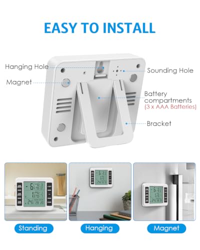 AMIR Refrigerator Thermometer, Wireless Indoor Outdoor Thermometer