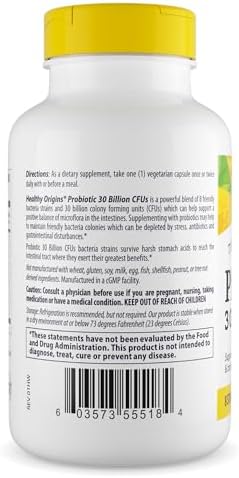 Healthy Origins Probiotic 30 Billion CFUs, 60 Veggie Caps