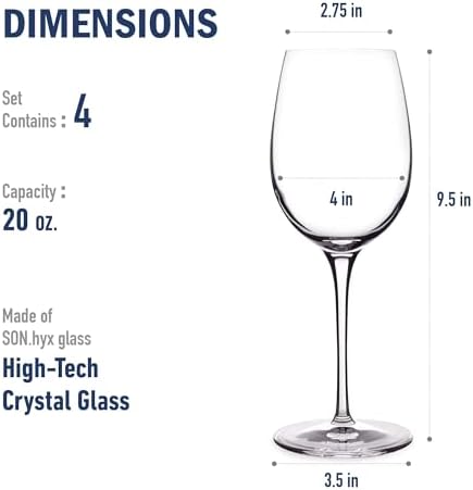 Luigi Bormioli Crescendo Bourgogne Wine Glasses - Clear, Set of 4