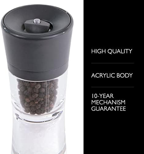 Cole & Mason Lincoln Duo Salt and Pepper Grinder Combo, Acrylic Combination Mill Includes Premium Salt and Peppercorns