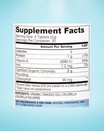 BioOptimal Organic Chlorella Tablets - 120 Tablets | Organic, Non-GMO
