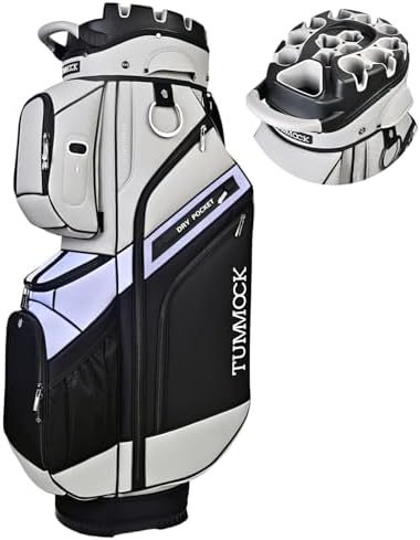 Golf Cart Bag, 14-Way Top Divider with Multiple Storage Pockets, Lightweight & Durable Golf Bag for Men, Cart-Friendly Design