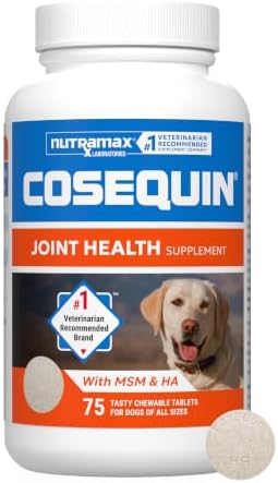 Nutramax Cosequin Joint Supplement for Dogs, Chewable Tablets, 132ct | Glucosamine + Chondroitin for Dogs with MSM, Supports Healthy Joints, All Breeds & Sizes, All Ages