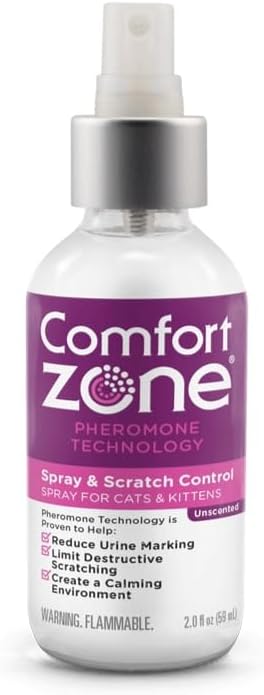 Comfort Zone Spray and Scratch Control Calming Spray for Cats 2oz - 2 Pack