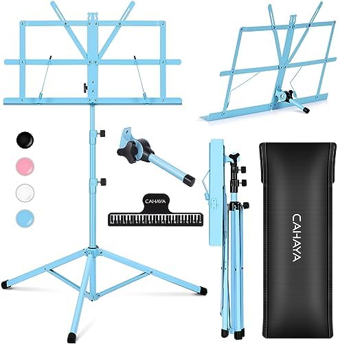 CAHAYA Sheet Music Stand Portable Folding Dual Use Desktop Book Holder