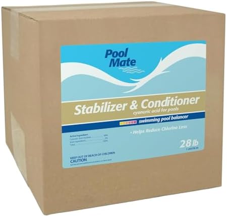 Pool Mate 16-Pounds Premium Pool Stabilizer and Conditioner | Chlorine Stabilizer, Concentrated Cyanuric Acid for Pools, Helps Chlorine Last Longer, 6oz raises CYA 10ppm per 5,000 gallons
