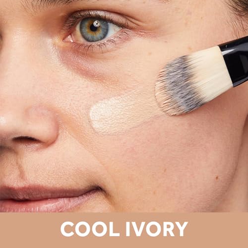 No7 Lift & Luminate Triple Action Serum Foundation, Cool Ivory, 1 Fl Oz | Liquid Makeup with SPF 15, Dewy Glowy Base, Radiant Formula for Mature Skin