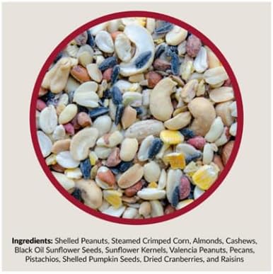 Lyric Fruit and Nut Wild Bird Seed - High Energy Wild Bird Food Mix - Attracts Woodpeckers, Chickadees & Other Songbirds -5 lb. Bag | Attracts Woodpeckers, Chickadees and other songbirds