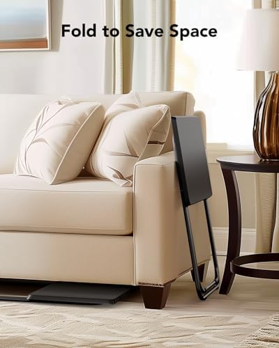 HUANUO Folding TV Tray with No Assembly Required, Black
