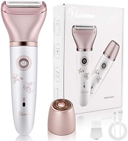 Electric Razors for Women - Painless 2-in-1 Shaver for Women Hair Remover for Face, Legs and Underarm Wet & Dry, Portable Bikini Trimmer