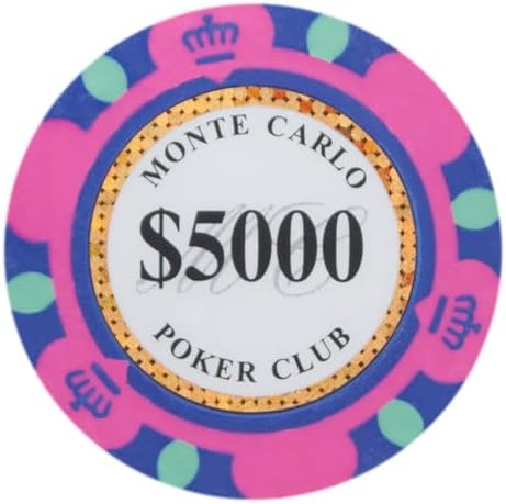 Brybelly Monte Carlo Premium Poker Chips (50-Pack) Heavyweight 14-Gram Clay Composite