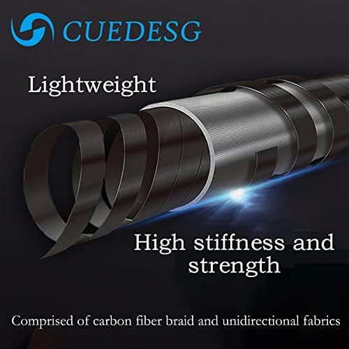 Carbon Fiber Pool Cue Stick 10.5mm/11.8mm/12.5mm,Low Deflection Pool Stick,Professional Cue Stick with Case