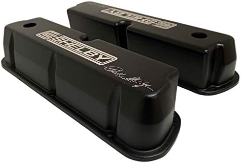Compatible with Ford 289, 302, 347, 351 Windsor Tall Carroll Shelby Signature Black Valve Covers