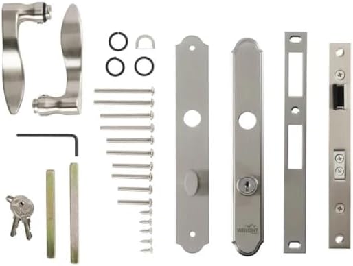 Wright Products - Serenade Mortise Keyed Lever Mount Latch with Deadbolt for Screen and Storm Doors, Satin Nickel