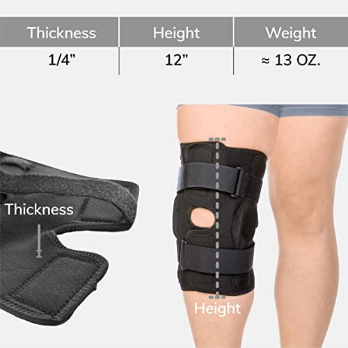 BraceAbility Torn Meniscus ROM Knee Brace - Hinged Post Surgery Support with Flexion Extension Control for Hyperextension and Locking Treatment, Ligament PCL or ACL Tears, Osteoarthritis Relief (XL)