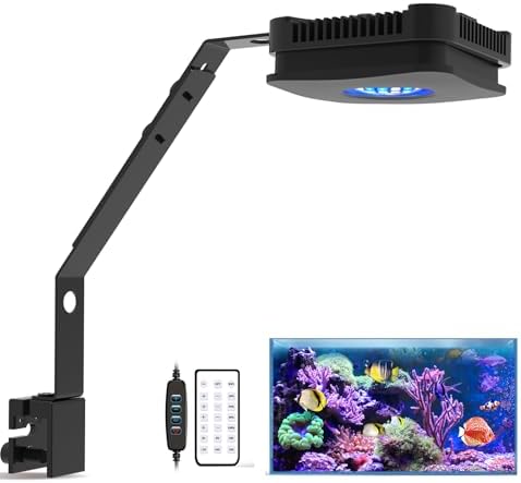 Lominie LED Aquarium Light, Planted Tank Light 4 Channels Remote Control 6500K Aquarium LED Lamp for Freshwater Fish Tank Refugium with Gooseneck (A20 Freshwater)